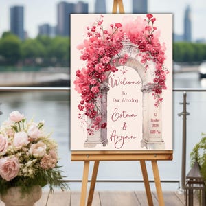Indian Wedding Welcome Sign, Indian Wedding Decor, Indian Wedding Sign, Desi Event Sign, Digital Download, Editable Template
