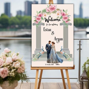 Traditional Indian Wedding Welcome Sign Printable Template for Desi Weddings Welcome Sign Template for Indian Wedding Digital Download