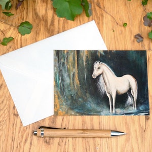 Carte postale cheval - Illustration colorée d'animaux - Cadeau anniversaire ou Noël - Décoration