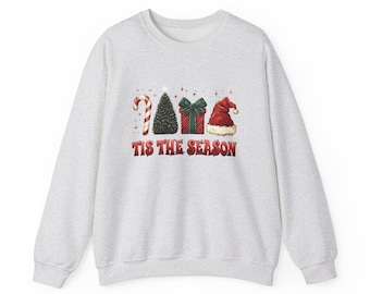 Tis the Season Christmas Sweatshirt, Candy Cane Tree Gift, Unisex Holiday Jumper