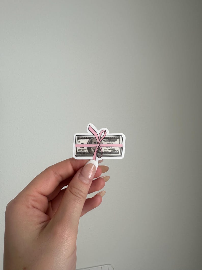 Money Stack Sticker, Funny, Cute, Meme, Personalized , Money, Pink ...