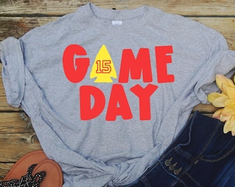 Red Gold Kansas Chiefs Game Day Shirt: Glitter or Matte Vinyl