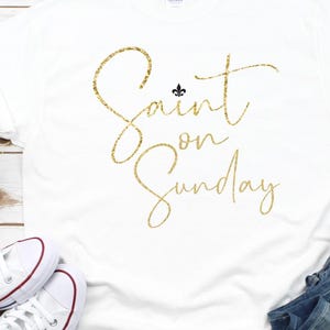 Black & Gold Saint on Sunday T-Shirt: New Orleans Game Day Shirt