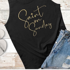 Black & Gold Saint on Sunday T-Shirt: New Orleans Football Fan Apparel
