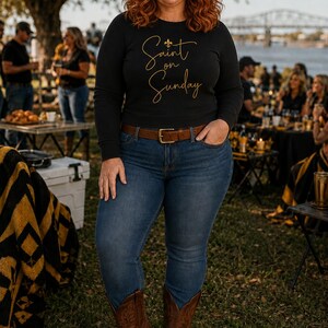 Black & Gold Saint on Sunday T-Shirt: New Orleans Game Day Shirt or Tank