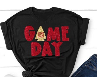 Red Gold Kansas Chiefs Game Day Shirt: Glitter or Matte Vinyl