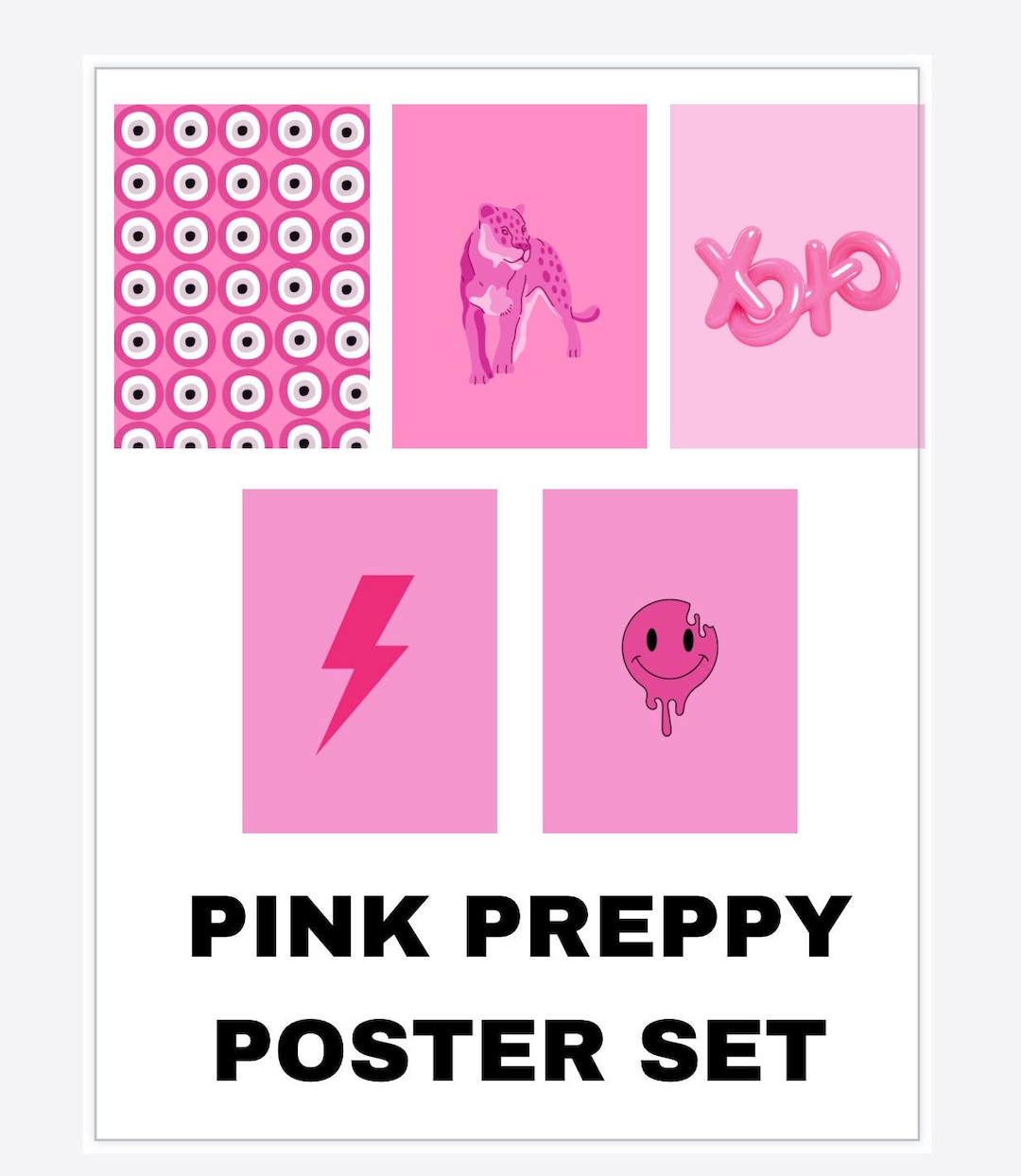 Pink Preppy Poster Set - Etsy