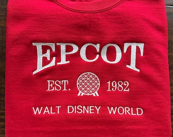 Epcot Park Inspired Embroidered Sweatshirt
