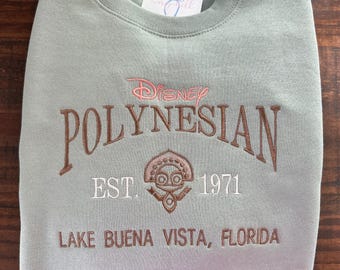 Polynesian Resort-Inspired Sweatshirt - Stonewashed Green Hanes EcoSmart - Perfect for Magical Resort Lovers