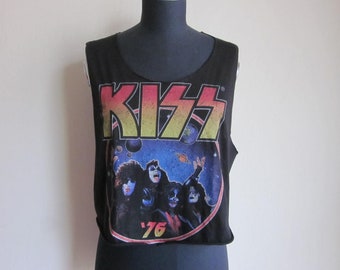 KISS 76 cropped t-shirt sz. Small, Medium