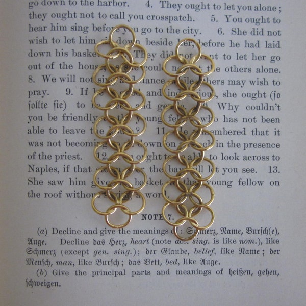 Two Gold tone chainmaille earring or jewelry findings