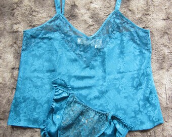 Victoria's Secret Gold Label Teal camisole and panties set sz. Medium