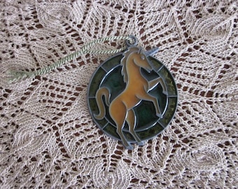 Green multicolor Unicorn window hanging