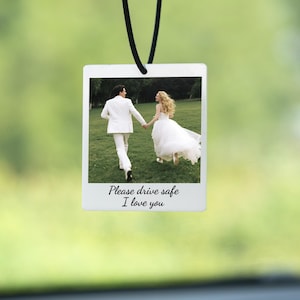 Personalized Photo Car Ornament, Hanging Car Any Image, Drive Safe Ornament, Driving Test Pass Gift, Car Charm Gift