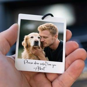 Personalized Photo Car Ornament, Custom Car Ornament, First Car Gift, Mirror Car Hanger, Gift for Her, Gift for Him, Birthday Gift