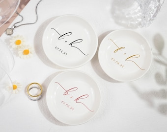 Plat personnalisé pour bagues de fiançailles, cadeau fait main pour couple, cadeaux de fiançailles, cadeau pour couples, plat pour alliances, plat porte-bagues, cadeau pour la mariée