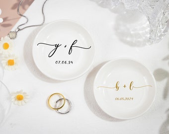Personalized Jewelry Dish, Ring Dish, Wedding Ring Dish, Gifts for Couple, Gift for Bride, Ring Holder Dish,Ring Dish for Bride