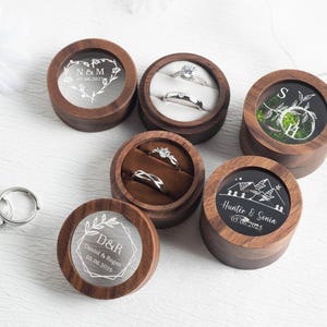 Personalized Wooden Ring Box, with Clear Acrylic Cover, Gifts for her, Anniversary Gifts, Bridal Gift For Her, Wooden Double Ring Bearer