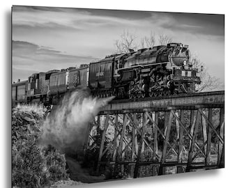 Big Boy 4014 Train in Black and White Near Denver Colorado