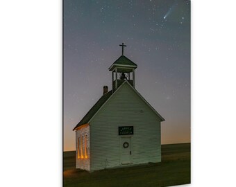 Comet Lemmon Over Abbott Church, Colorado