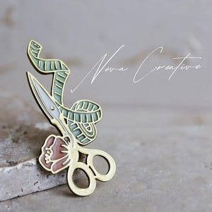 Pin de solapa con tijeras en plata de 925 k / Especial para diseñadores de moda