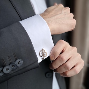 Gemelos de plata de 925 k con una sola letra personalizada para hombre, joyería para bodas y compromisos.