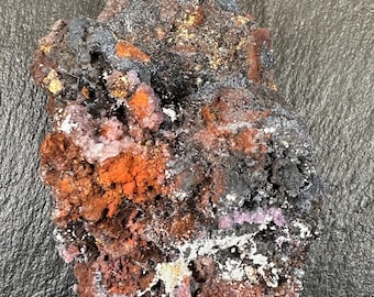 PIROLUCITA con FLUORITA ~ Nuevo Descubrimiento ~ UV Amarillo ~ Mina El Potosí, Santa Eulalia, Chihuahua, México ~ 140.7g ~