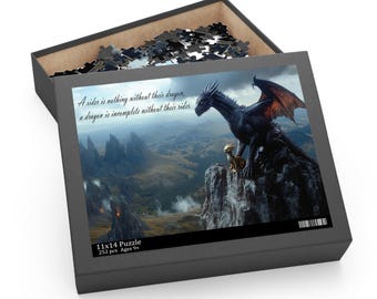 Fourth Wing Dragon Jigsaw Puzzle: Fantasy Art, Family Game (120/252 Piece)