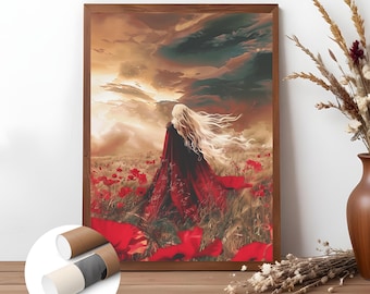 Manon Blackbeak Poster Print: Throne of Glass Fantasy Art