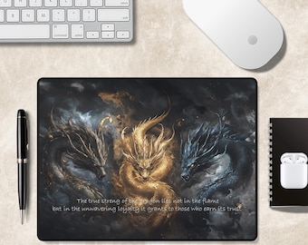 Fourth Wing Dragon Desk Mat: Fantasy Booktok Design