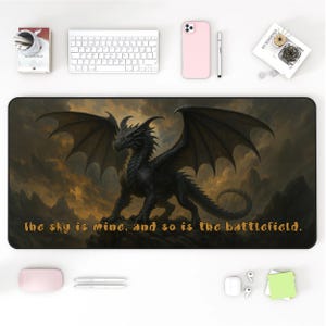Dragon Desk Mat: Fantasy Gaming Mouse Pad, Mythical Office Decor