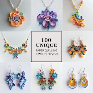 Gioielli Quilling, Clipart Quilling, Gioielli di carta, Arte Quilling, Clipart Gioielli, Clipart Artigianato di carta, Gioielli fatti a mano, Disegni Quilling