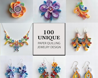 Quilling Jewelry Clipart: Paper Craft Designs (Digital Download)