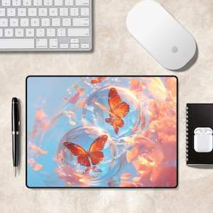 Tapis de souris Fantasy Butterfly : accessoire de bureau en néoprène