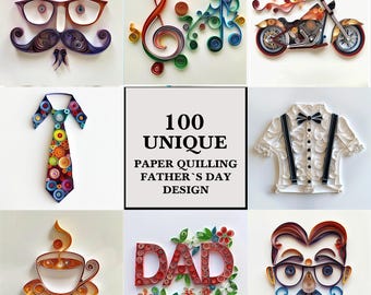 Father's Day Quilling Clipart: Handmade Paper Art Images (JPG Download)
