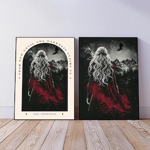 Lámina artística de Manon Blackbeak: Trono de Cristal, decoración de libros de fantasía (descarga digital)