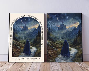 Lámina artística "Trono de Cristal": Sarah J. Maas Bookish Decor (Descarga digital)