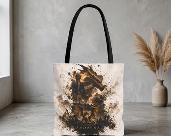 Andarna Tote Bag: Fourth Wing Fantasy Dragon Bookish Bag, Book Lover Gift