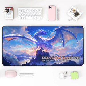 Vierte Flügel Schreibtischmatte: Booktok Dragon Design, Fantasy Book Lover Geschenk