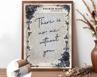 Fourth Wing Quote Poster: There Is No Me Without You Wall Art