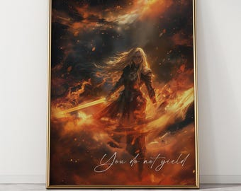 Aelin Throne of Glass Digital Wall Art, Fantasy Book Art Print, Instant Download, Throne of Glass Decor, Booktok, ACOTAR Digital