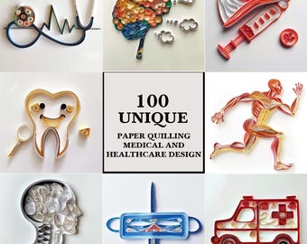 Paper Quilling Design, Medical and Healthcare Theme, Clipart and Photo Collection, No Templates Included