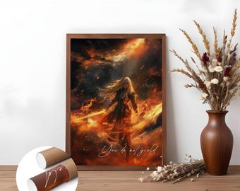 Aelin Galathynius Print: Sarah J Maas Book Art, Matte Wall Decor