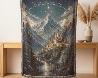 ACOTAR Woven Blanket: Velaris City of Starlight Tapestry Throw, Fantasy Book Lover Gift