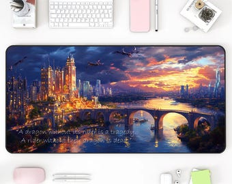 Fourth Wing Desk Mat: Dragon Fantasy Mouse Pad, Reader Gift