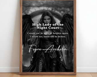 Feyre Archeron ACOTAR Art Print: Night Court Fantasy Decor (Digital Download)