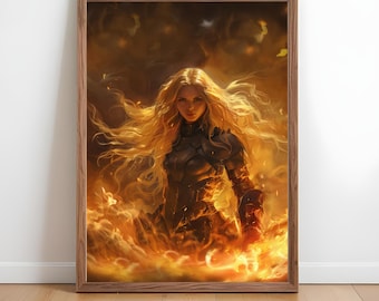 Aelin Throne of Glass Art Print: Fantasy Book Decor (Digital Download)