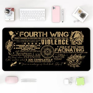 Fourth Wing Inspired Desk Mat: Gaming Mouse Pad, Book Lover Gift