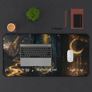 Alfombrilla de escritorio Trono de Cristal: Alfombrilla de ratón para amantes de los libros de Sarah J Maas 16" x 32" Design 1