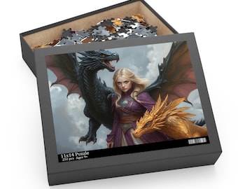 Fourth Wing Tairn & Andarna Jigsaw Puzzle: Dragon Rider Gift